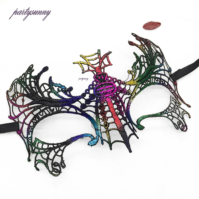 PF большой паук пикантные Маска для карнавала Хэллоуин верхняя половина лица