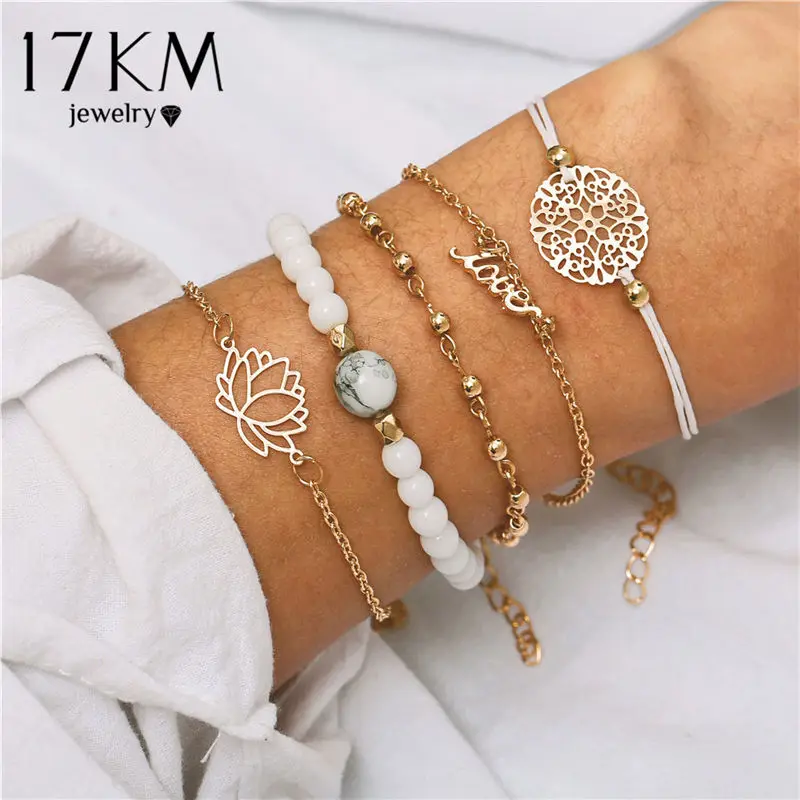 FCS1678 Boho браслет из натурального камня браслеты с камнями Винтаж сердце браслет в стиле бохо комплект для Для женщин Девушка чешские черепаший панцирь с кистями из бусин Браслеты Женские Модные украшения 14 февраля Браслет - Окраска металла: FCS1678