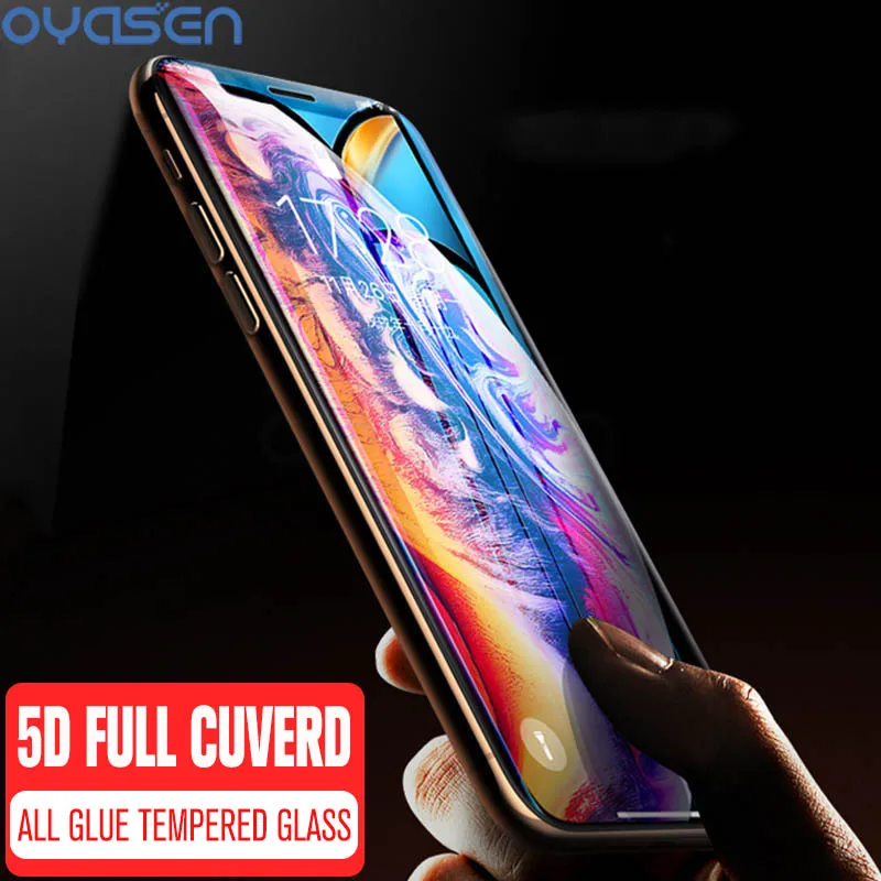 Закаленное стекло 5D Full Cuverd для iPhone XS Max XR X 8 7 6S 6 Plus Взрывозащищенная защита всех