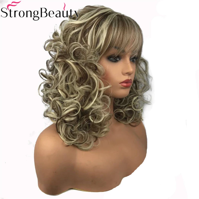StrongBeauty женские длинные кудрявые прямые парики синтетический парик без