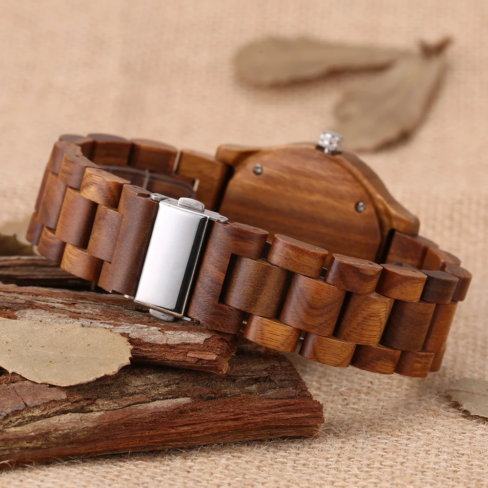 Топ Элитный бренд часы деревянные Часы Для мужчин наручные женщин зеленые с