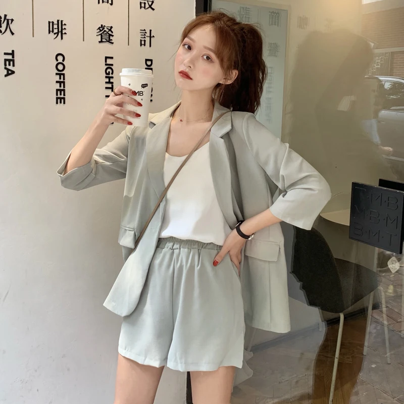 Корейский стиль для женщин костюмы офисные наборы ухода за кожей повседневное