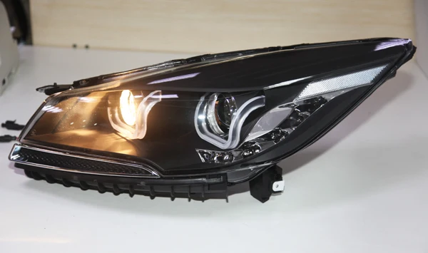 2013 год для FORD для KUGA Escape Светодиодная лента головной светильник s Передняя лампа Головной фонарь с дневным ходовым светильник двойной U стиль