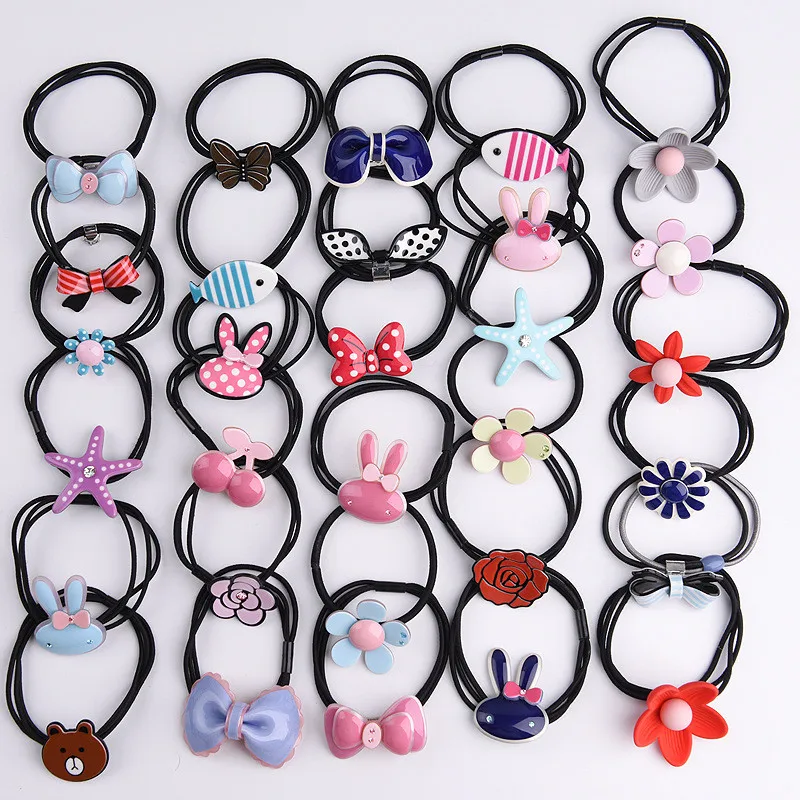

Korean Acrylic Animal Rabbit Hair Clip Kids Heart Pattern Hair Accessories Kids Barrettes Girl Gift Mini Elastic hair rope