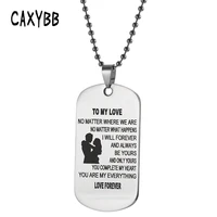 caxyb to my love stainless steel necklace couple necklace dog tag pendant necklaces love forever jewelry valentines day present