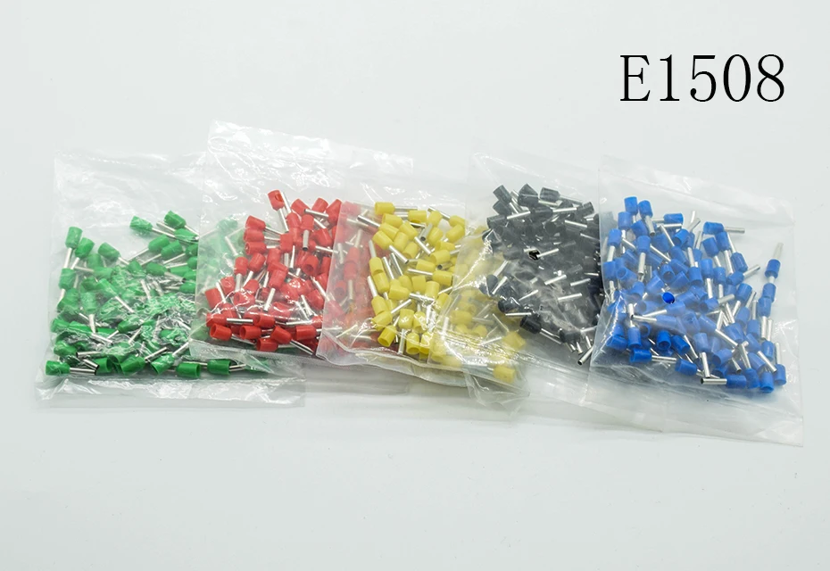 E1508 трубки Изоляционные изолированные клеммы 1.5MM2 кабель провода разъем изоляционные обжимной терминал разъем 100 шт./упак