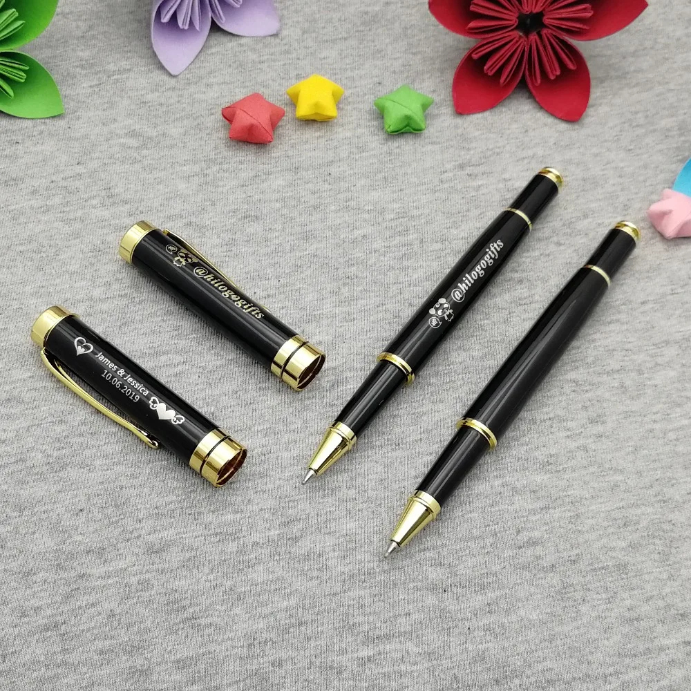 Gift Pen for CEO geat quality rollerball pen 50g/pc with gold clip and gold gold top custom free with your logo text/email/phone