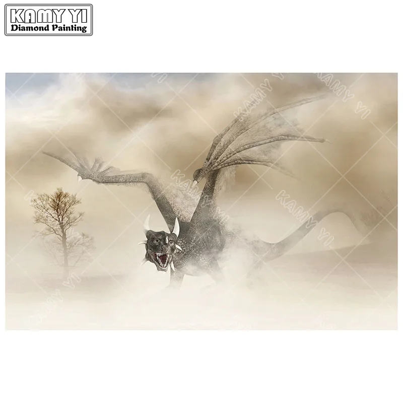 Полноразмерная Алмазная 5D картина сделай сам вышивка крестиком дракон в скае 3D