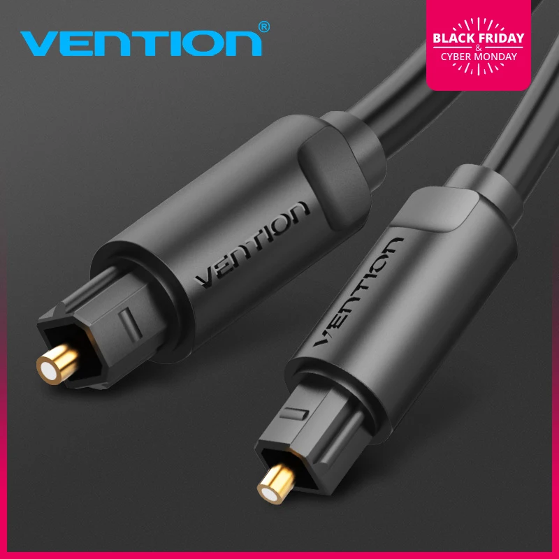 Цифровой оптический аудиокабель Vention Toslink 1 м 3 коаксиальный кабель SPDIF для