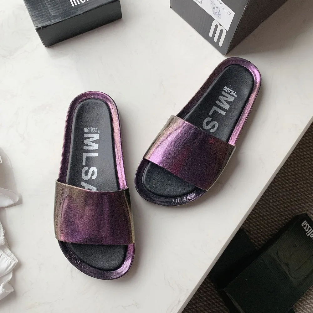 Melissa/сандалии Летние туфли Тапочки Melissa Женские мягкие Босоножки с открытым