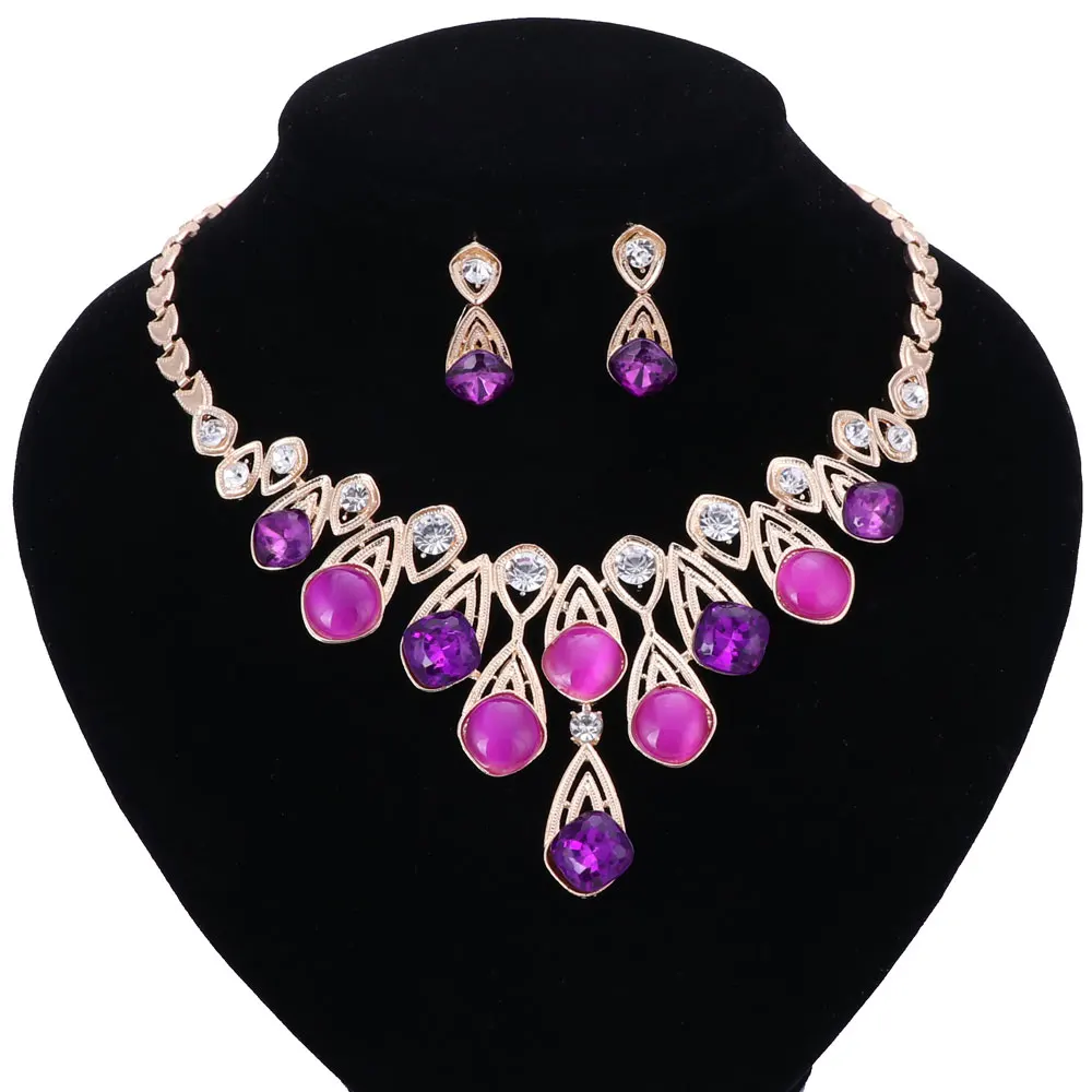 Модное золотое ожерелье серьги индийские свадебные ювелирные наборы для невест