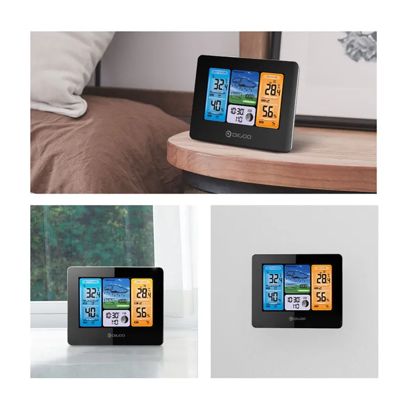 Умная Метеостанция Digoo беспроводная погодная станция с цветным экраном Wi Fi