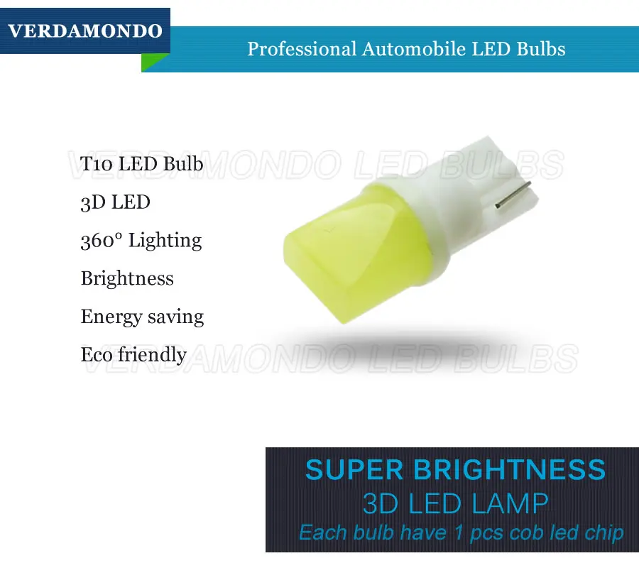 T10 3D LED W5W светильник свет s автомобильный боковой индикатор направления номерной