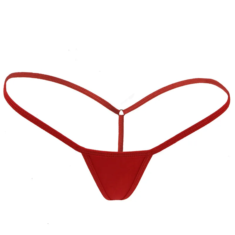 01red cotton Женские сексуальные хлопковые стринги мини микро-стринги бикини Танга T-Back с низкой талией женские трусики в форме треугольника трусы нижнее белье - Цвет: 01red cotton