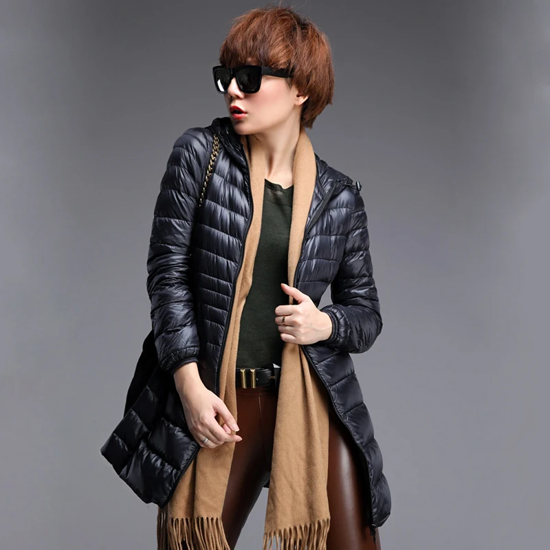 Женская куртка-пуховик на 90% белом утином пуху ультралегкие женские пуховики