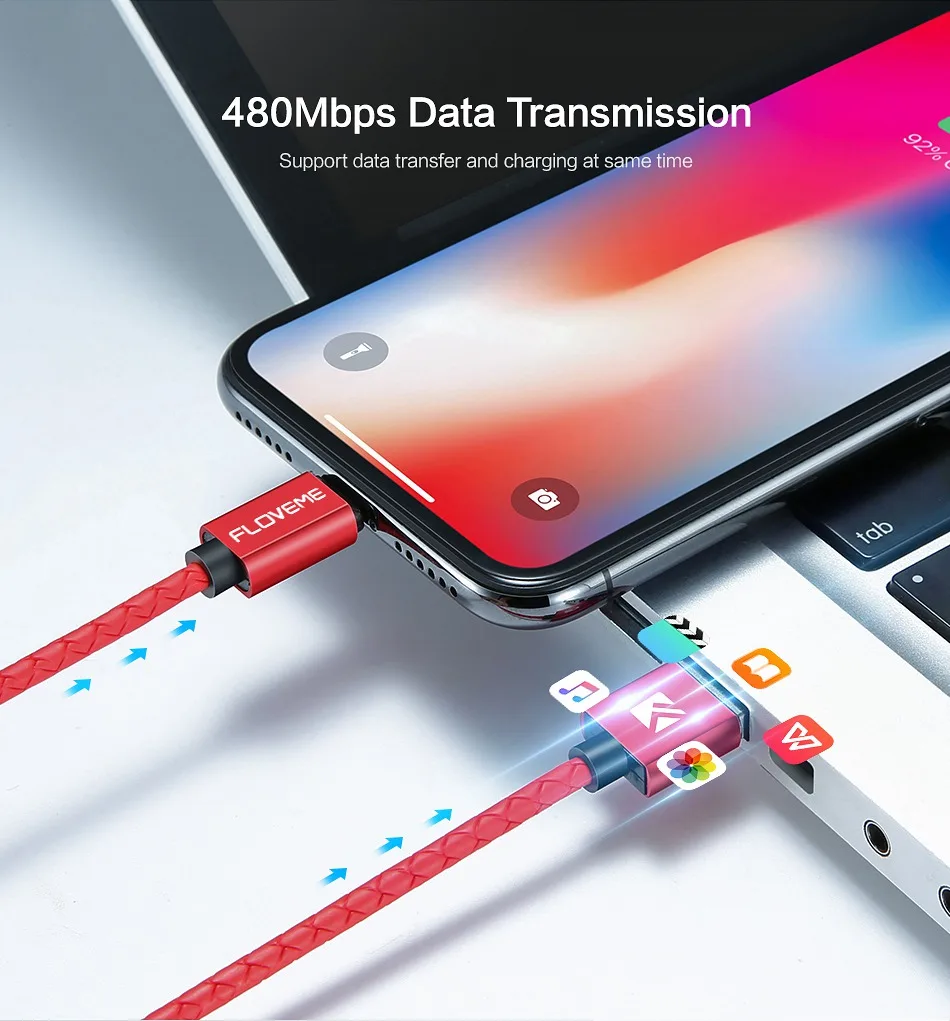 FLOVEME Магнитный Micro USB кабель для samsung S6 S7 Edge телефонный кабель 3A Быстрая зарядка зарядное устройство магнит Microusb Кабели для мобильных телефонов