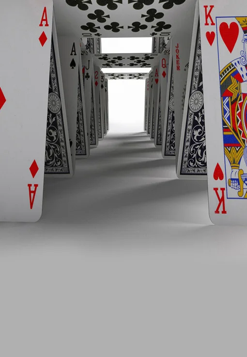 Виниловый фон для студийной фотосъемки с игральными картами 8x12 футов туннелем