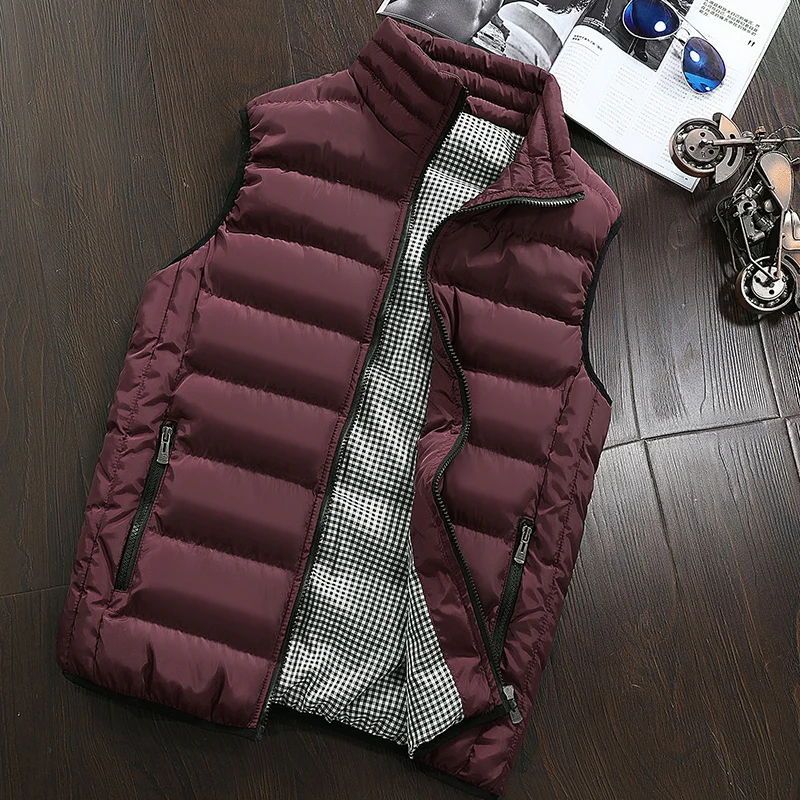 

New Men's Cotton Vest Autumn & Winter Couple Models Thickening Keep Warm Cotton Men Sleeveless Vest Jacket Waistcoat Mens Homme