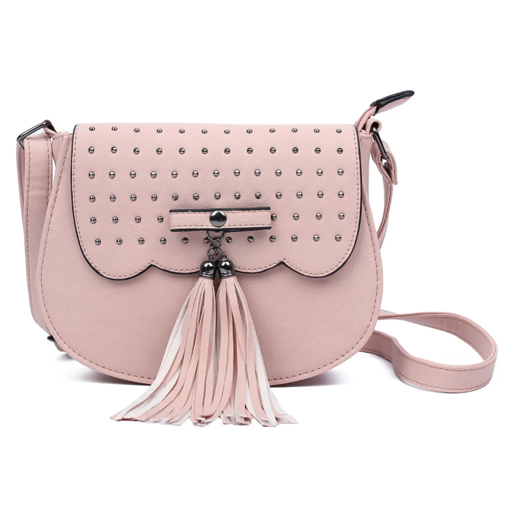 GZ-LY-GJT Fashion Women Messenger Bags Ladies Shoulder Bag Tassel Rivet Leather Girl Small Clutches Handbags Crossbody Purse | Багаж и