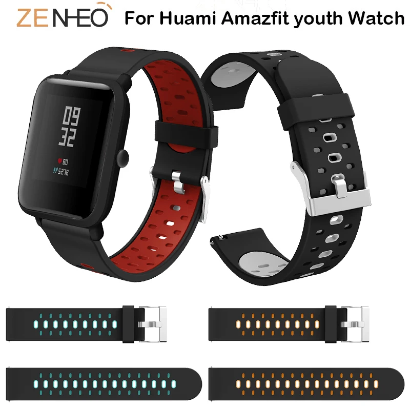 

Ремешок силиконовый для часов Huami Amazfit Bip Youth, сменный спортивный браслет для Samsung Gear S2/gear, 20 мм