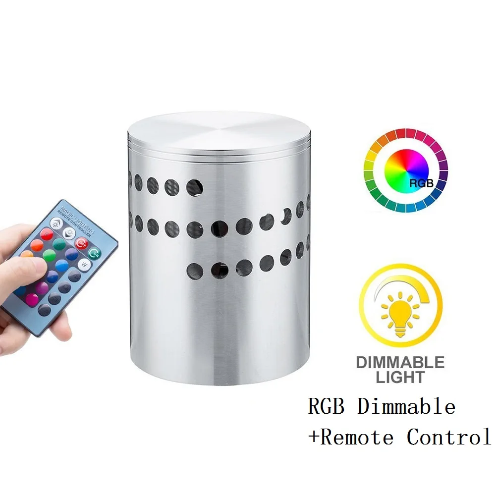 RGB With Remote Белый/теплый белый/RGB спиральное отверстие настенный светильник Поверхностная установка светодиодный настенный светильник Scone светильник KTV украшение дома - Цвет абажура: RGB With Remote