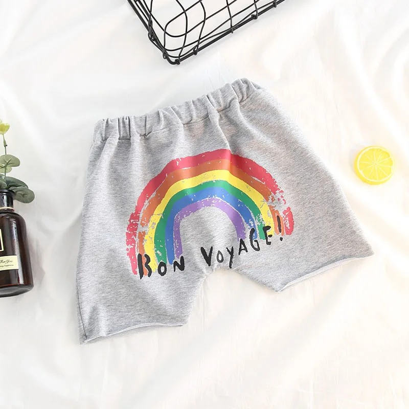 Baby Boys Girls Cotton Shorts Kids Clothes 2018 Summer Rainbow Printing Beach Short Pants Children Clothing Toddler Trousers | Детская