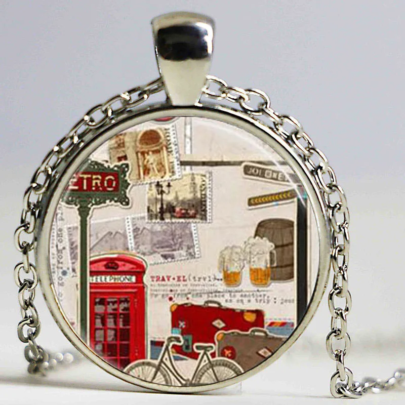 Подвеска Путешествие ожерелье красная телефонная будка Лондон Англия