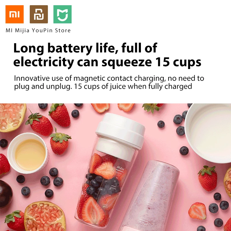 Xiaomi 17PIN Star Firut Cup Portable Juicer 400ML Fruit Magnetic charging 30 Seconds Of Quick Juice Suitable For Fitness | Электроника