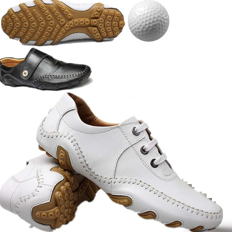 Мужские водонепроницаемые кроссовки для гольфа из натуральной кожи мужские