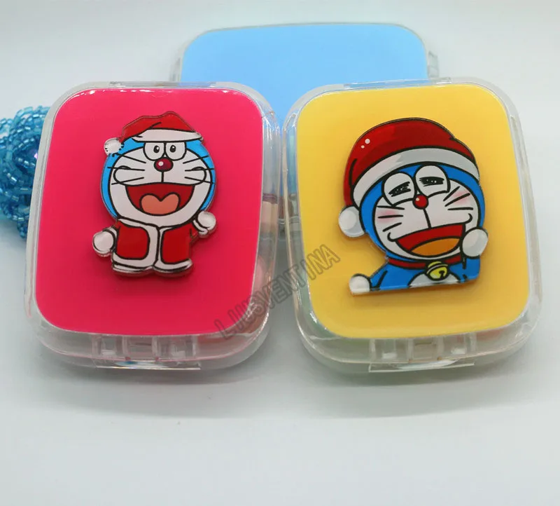 LIUSVENTINA DIY акриловый милый Doraemon с Рождеством чехол для контактных линз очков Чехол