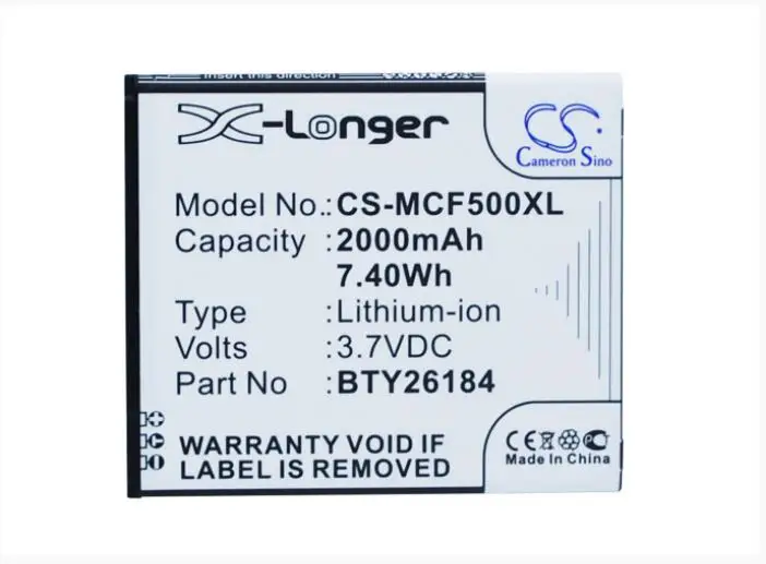 Cameron Sino 2000mAh батарея для MOBISTEL Cynus F5 MT-8201B MT-8201S MT8201w BTY26184 BTY26184Mobistel/STD