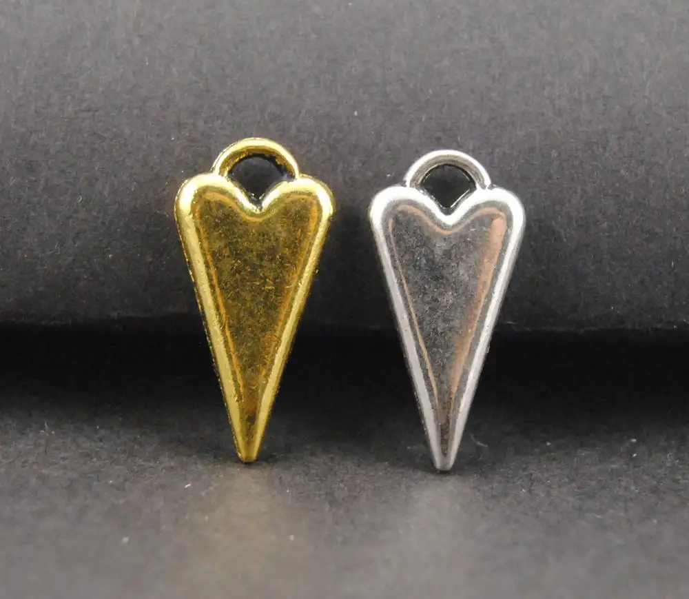 Подвеска в виде сердца из бронзы и серебра 30 шт. металлическая подвеска для
