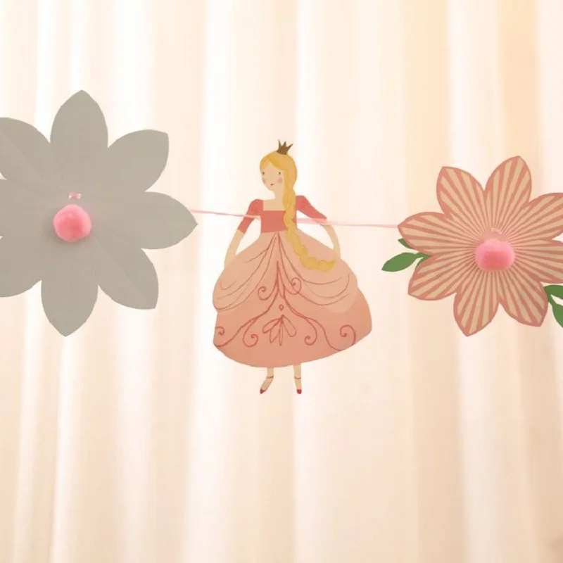 Simanfei баннер для вечеринки 2019 мультфильм розовый принцесса цветок Бантинг