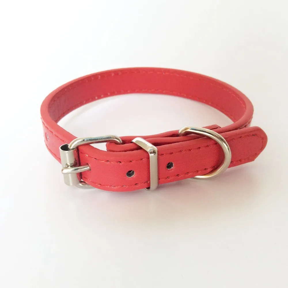 Регулируемый 8 10 &quotожерелье новый 100% высокое качество собака однотонный кожаный