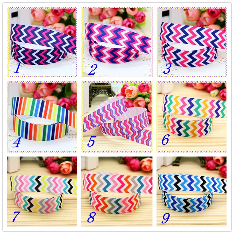 

7/8'' Free shipping chevron printed grosgrain ribbon hairbow headwear party decoration diy wholesale OEM 22mm D373