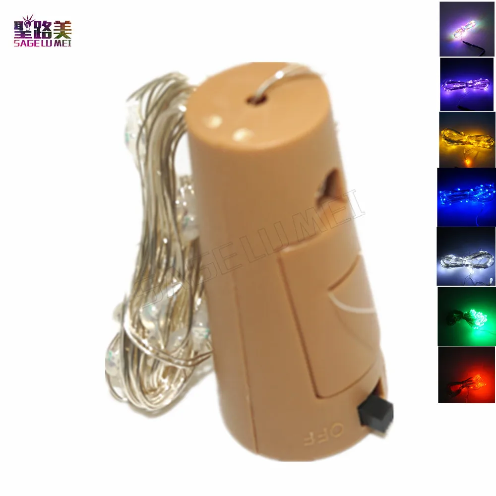 2 м пробка в форме бутылки Пробка лампа стекло вино серебро медная проволока