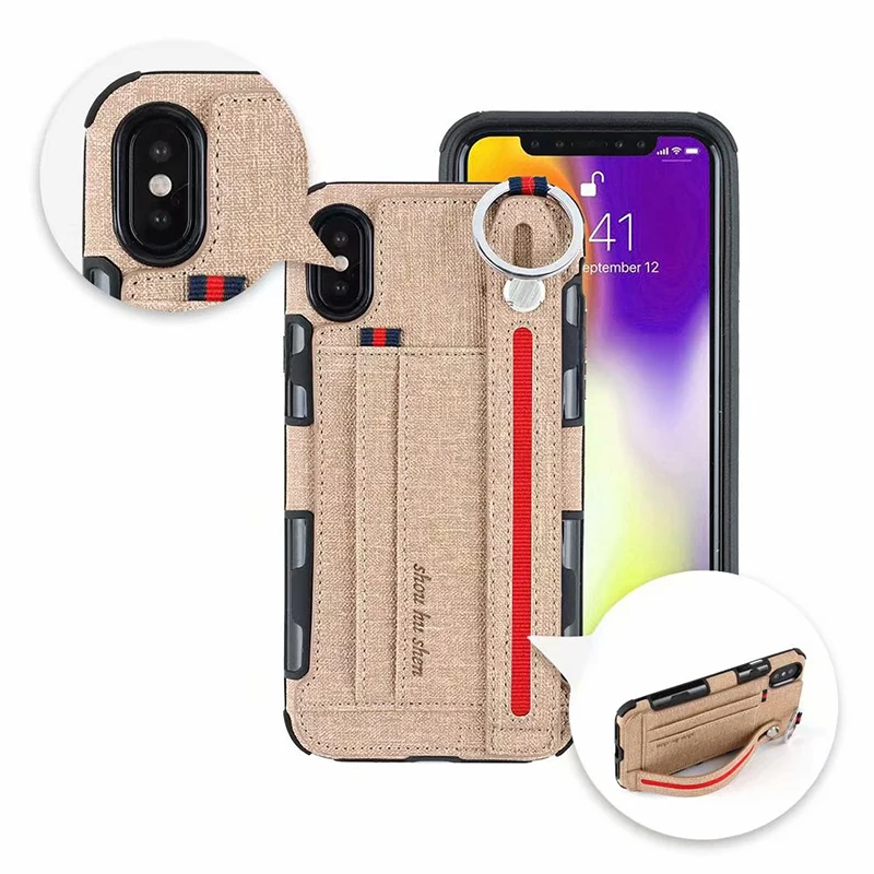 ProElite брелок красочный ТПУ чехол для iPhone X 8 7 6S Plus ремешок держатель для карт кошелек Подставка красочная задняя крышка на весь корпус
