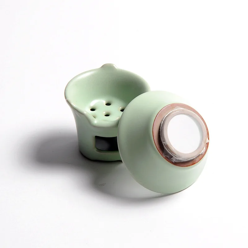 

Чайный фильтр из целадона, фарфоровый чайный набор кунг-фу, ситечко для украшения дома на церемонии