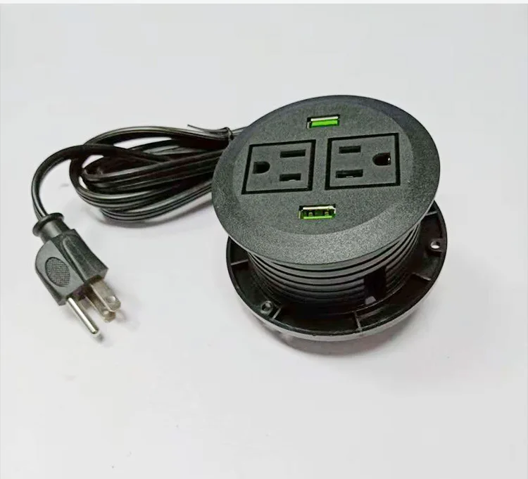 2 X розетка переменного тока 2 X USB зарядное устройство и сетевая втулка для офисного рабочего стола черный/белый - Цвет: BLACK