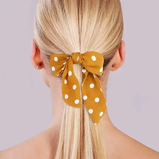 

Bohe Dot Floral Printed Hair Scrunchies Women Bowknot Elastic Hair Bands Ponytail Holder Scarf Hair Ties Girls Hair Accessories