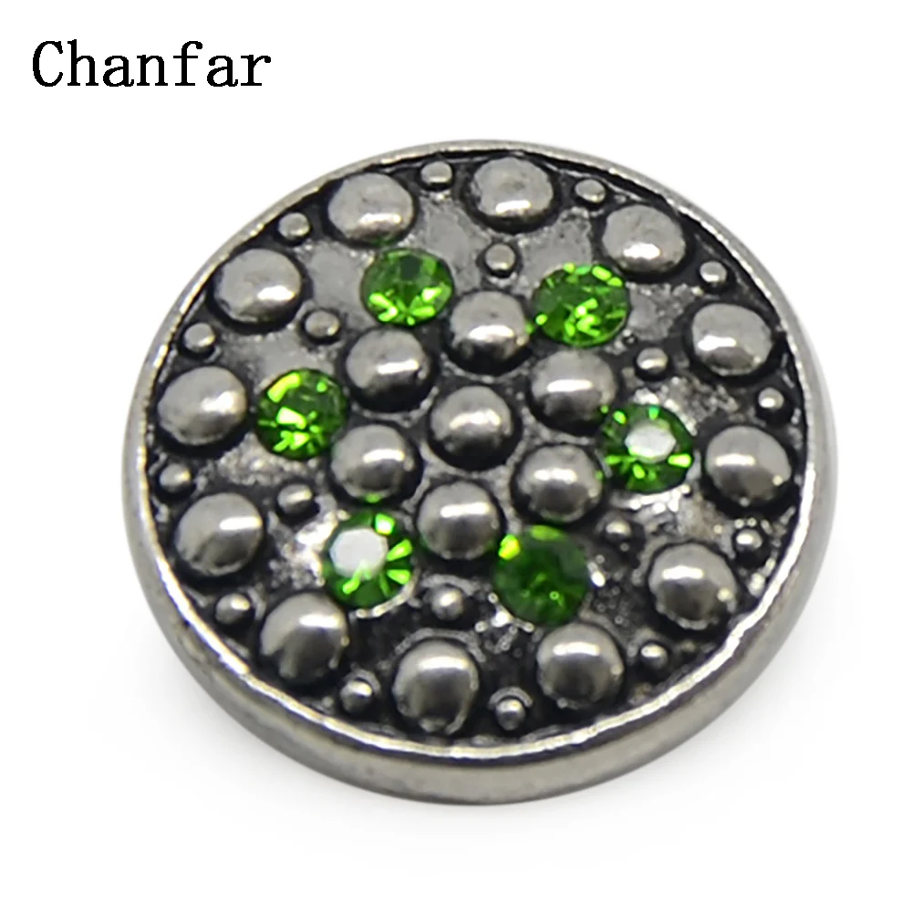 

Green Crystal 18MM Snap Button Jewelry Metal Snap Button Charm