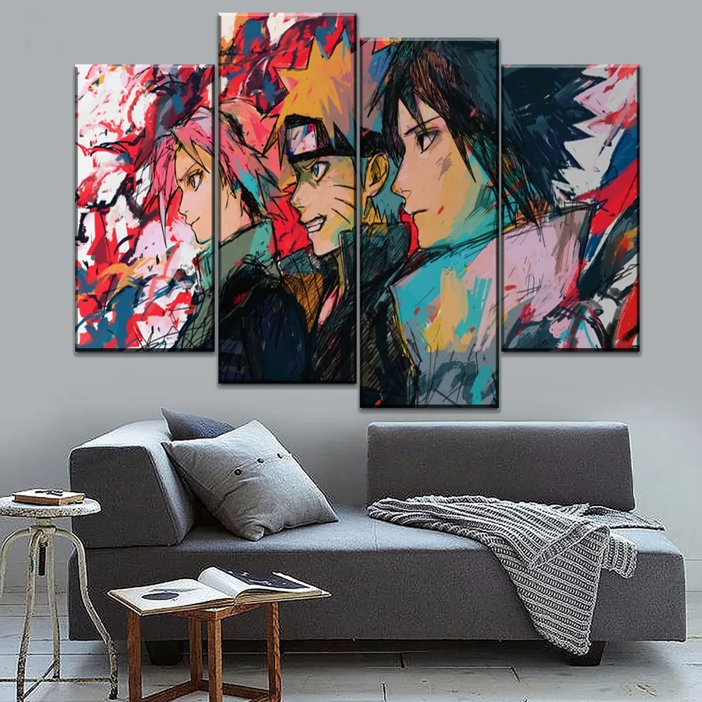 Холст печати плакатов для Гостиная Wall Art 1 шт. аниме граффити персонажа Наруто