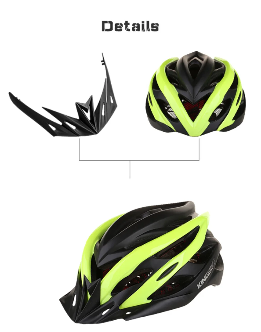 KINGBIKE Женский Мужской велосипедный шлем дорожный горный шлем с козырьком MTB велосипедный шлем защитный задний фонарь casco ciclismo