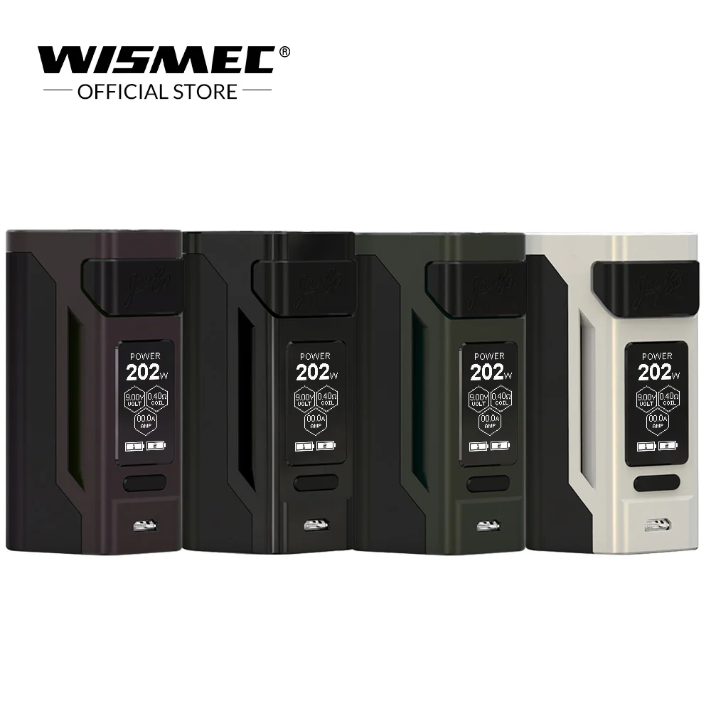 Оригинальный WISMEC Рел RX2 21700 TC MOD 230 W Выход с VW/TC (Ni Ti SS)/TCR режим использует 21700/18650