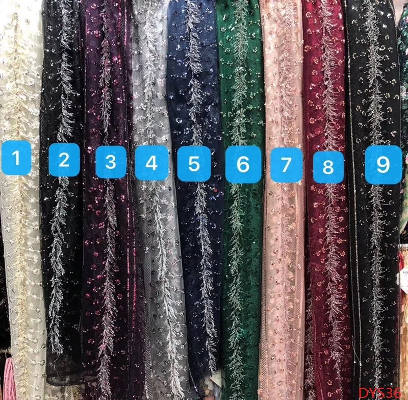 

Кружевная ткань с блестками 2019, ткань высокого качества, новая Нигерия, вышитая сетка с блестками, сетчатая кружевная ткань DYS36