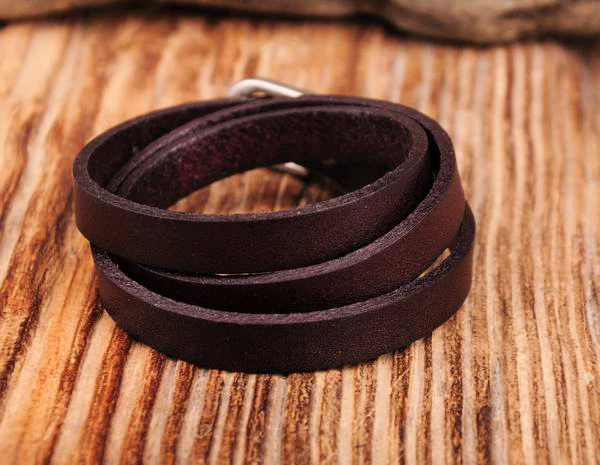 Классический винтажный кожаный Браслет манжета G422 темно коричневый|bracelet