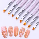 Градиентная кисть для рисования ногтей, фиолетовая ручка, акриловый УФ-гель, ручка для рисования цветов, инструмент для дизайна ногтей