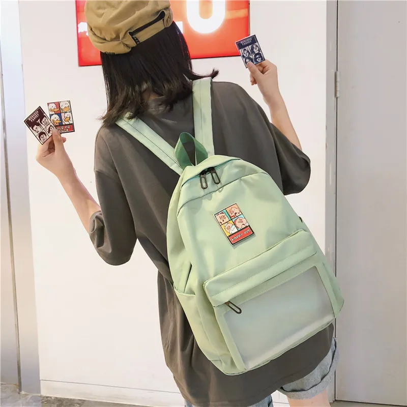 Menghuo Cute Clear Transparent Women Backpacks PVC Student Schoolbags Fashion Teenage Girls Bags for School Backpack New Mochila