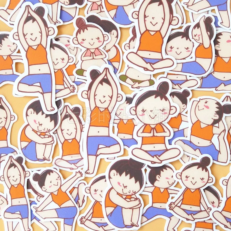 38 шт. милые и уникальные наклейки для рук самодельные книг упаковка йоги фитнеса