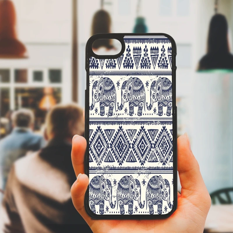 Cute Interesting Elephant Drawing Phone Case Anti-knock Black protect Shell Plastic Hard for iphone 8 7 6 6S PLUS X 5S 5 SE |
